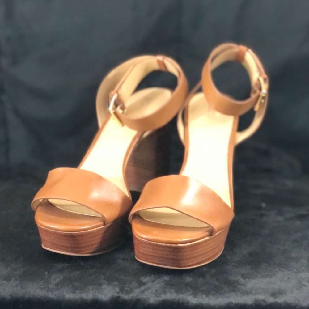 Caramel Brown, Platform, Leonora Sandal, by Michael Kors